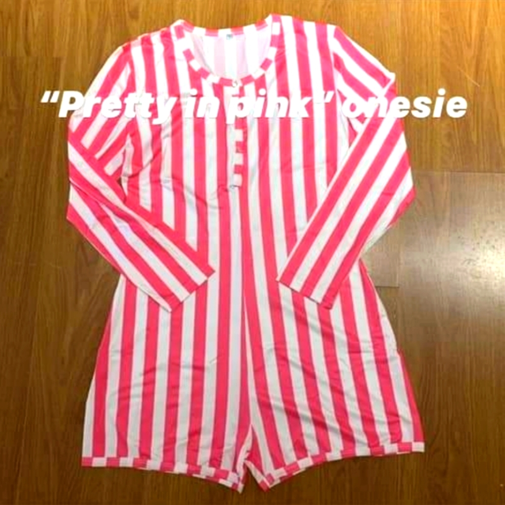 Plus size Pretty in pink one piece onesie
